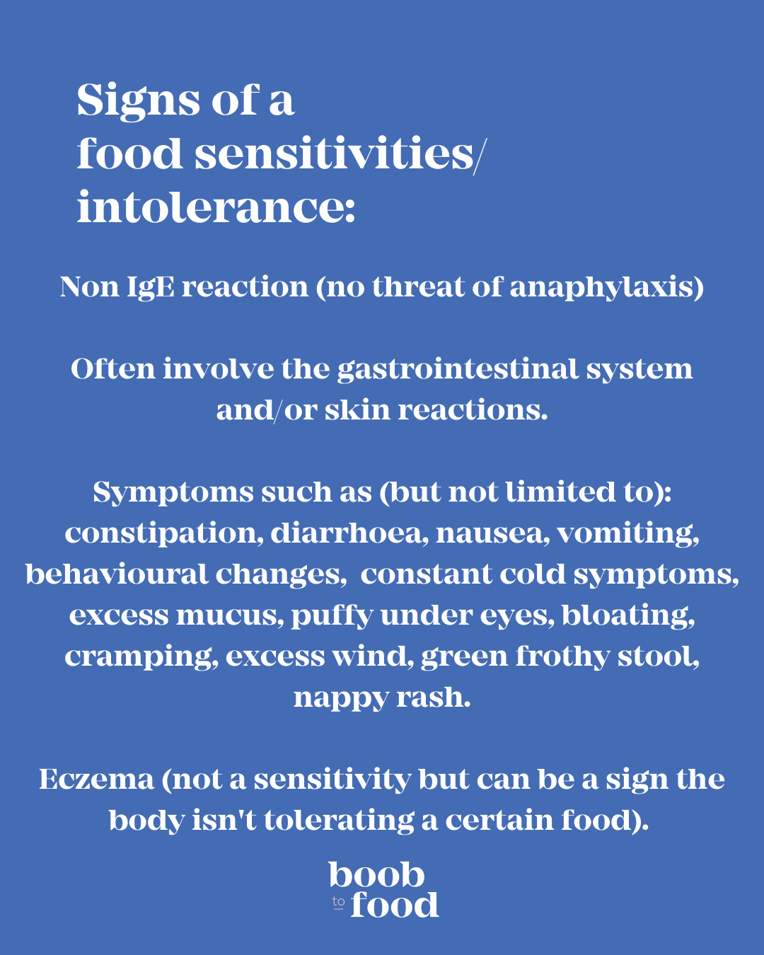 signs of a foods sensitivity