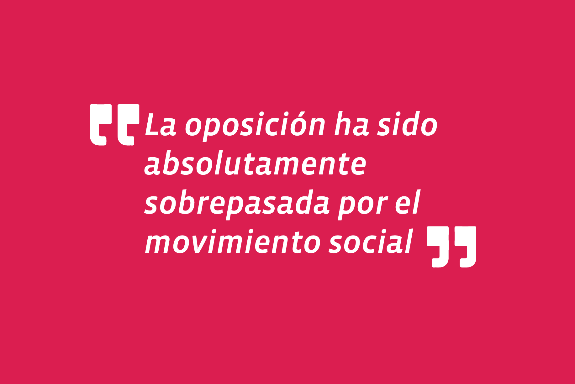 En entrevista en La Tercera