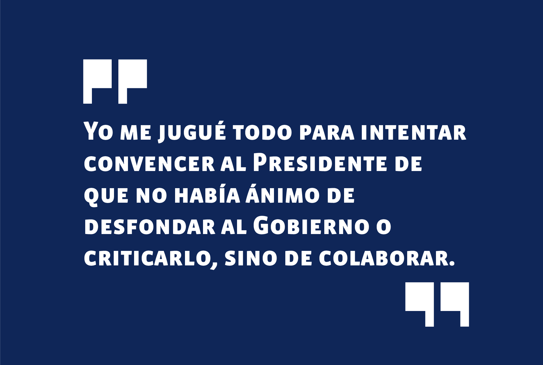 En entrevista en El Mercurio