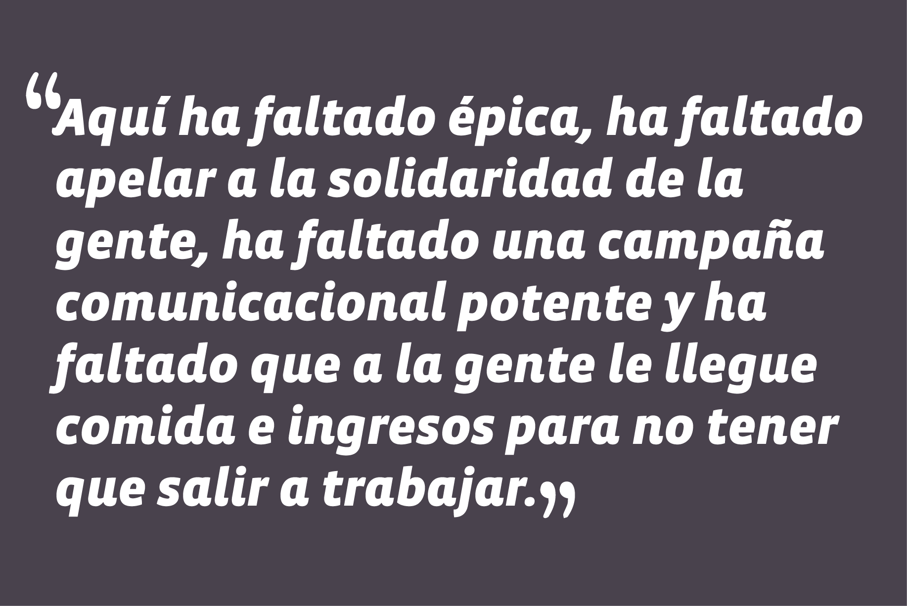 En entrevista en La Tercera