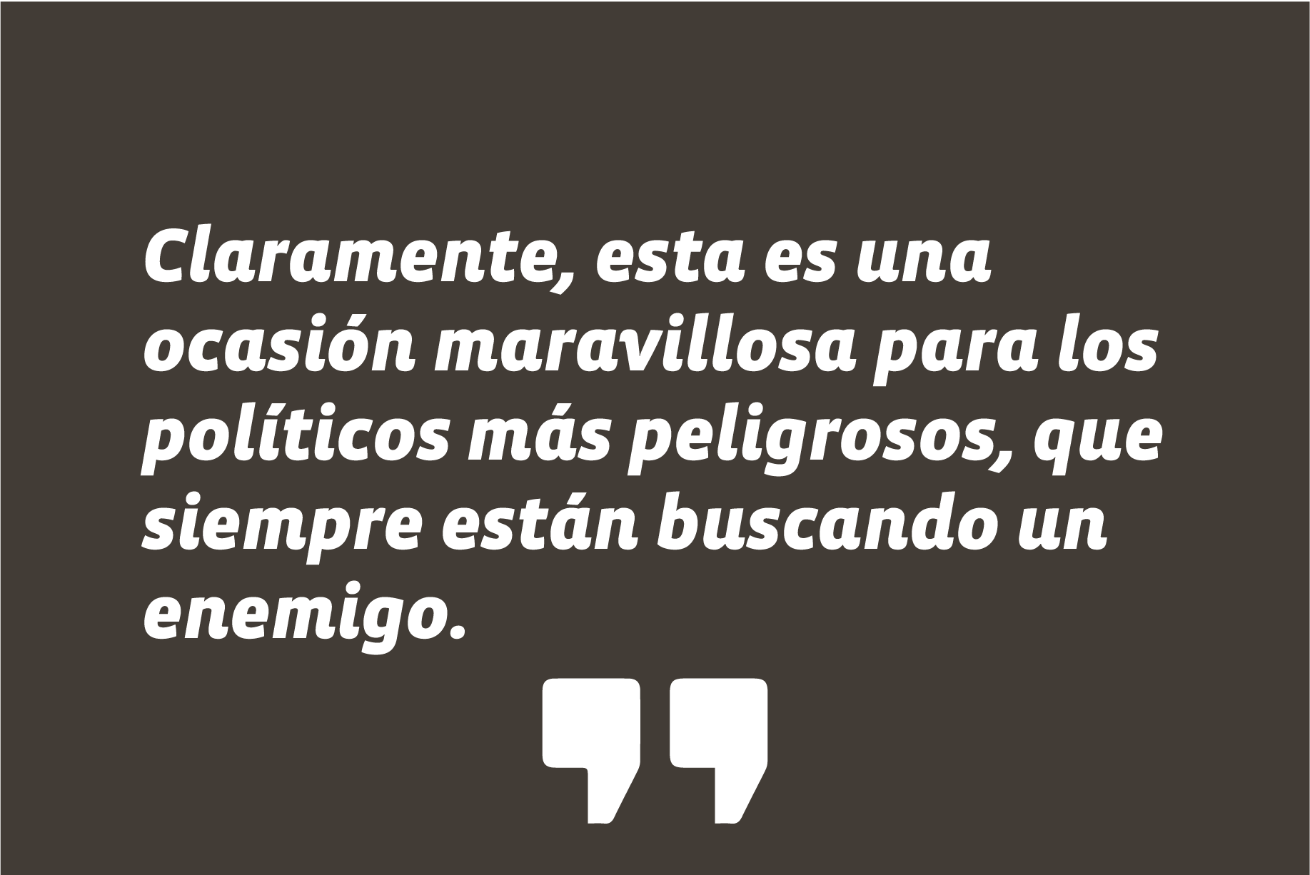 En entrevista en La Tercera