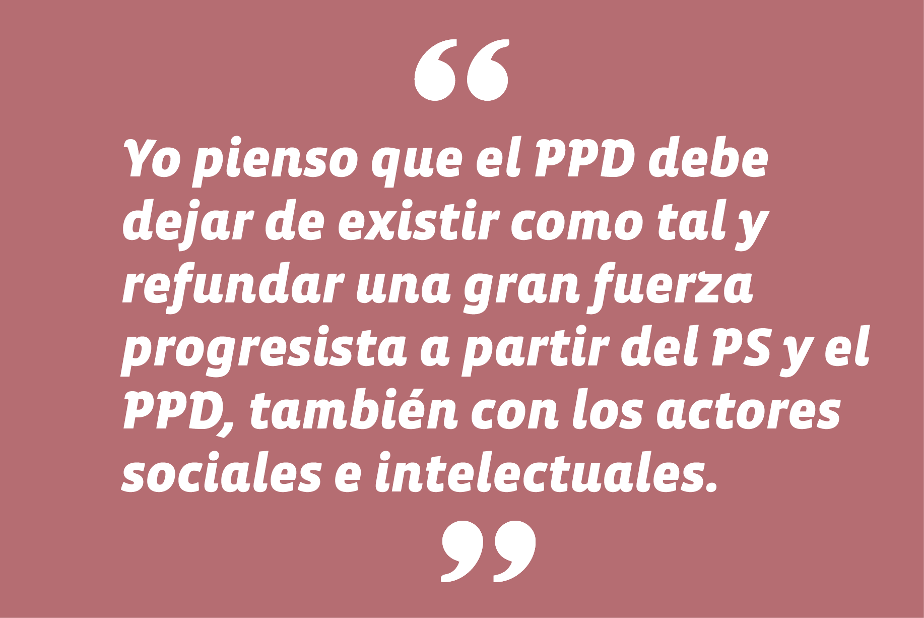 En entrevista en El Mercurio