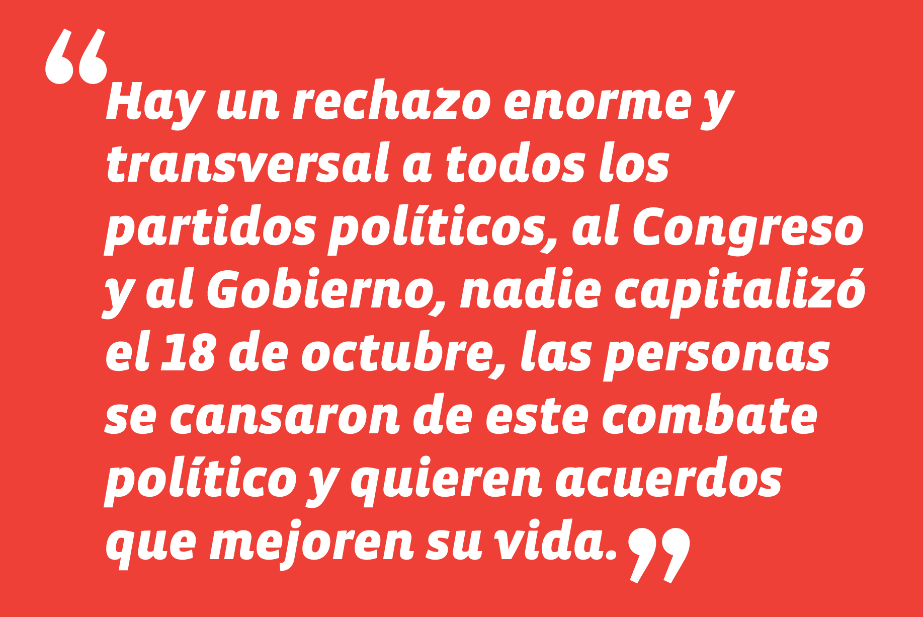 En entrevista en Reportajes, El Mercurio