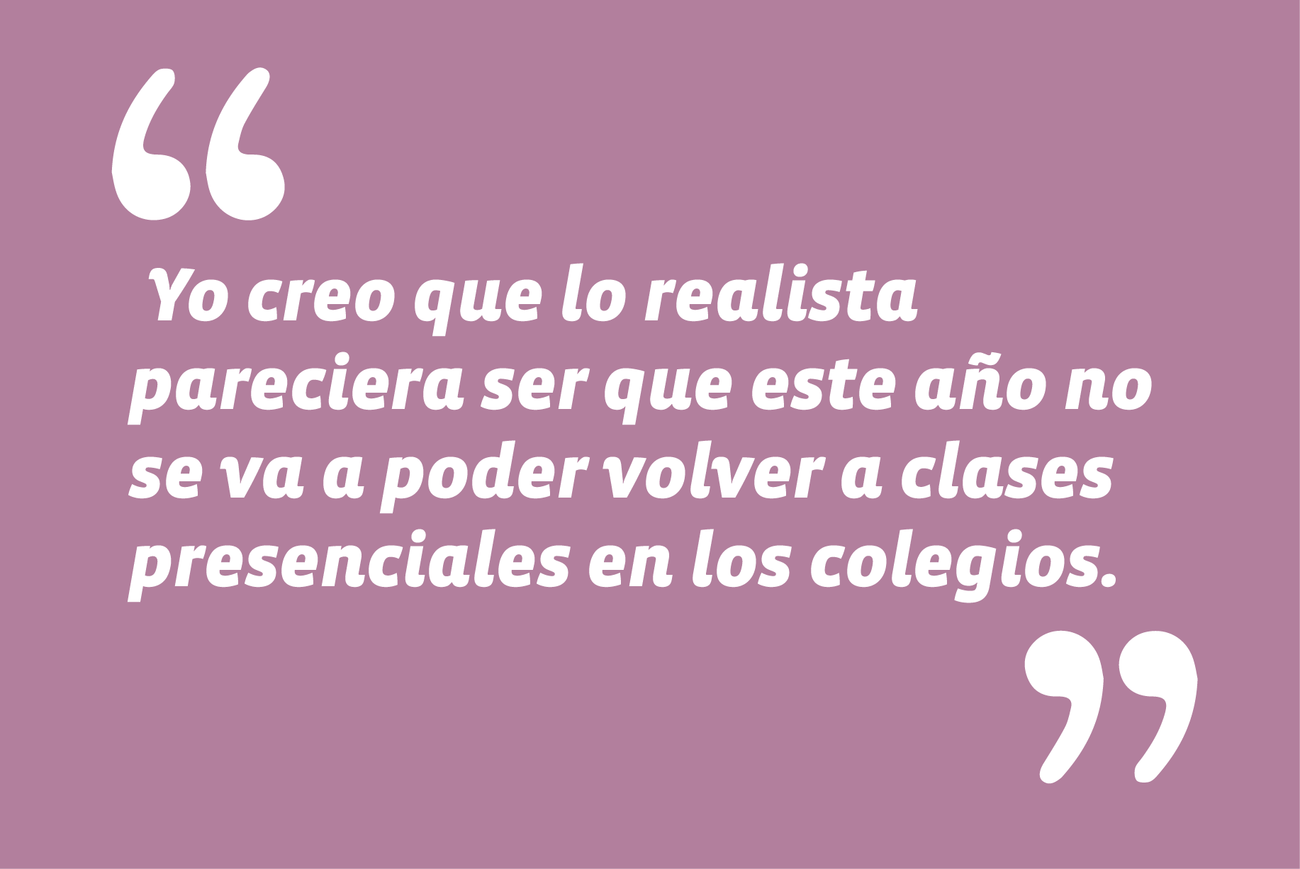 Sobre un posible regreso a clases presenciales estes año