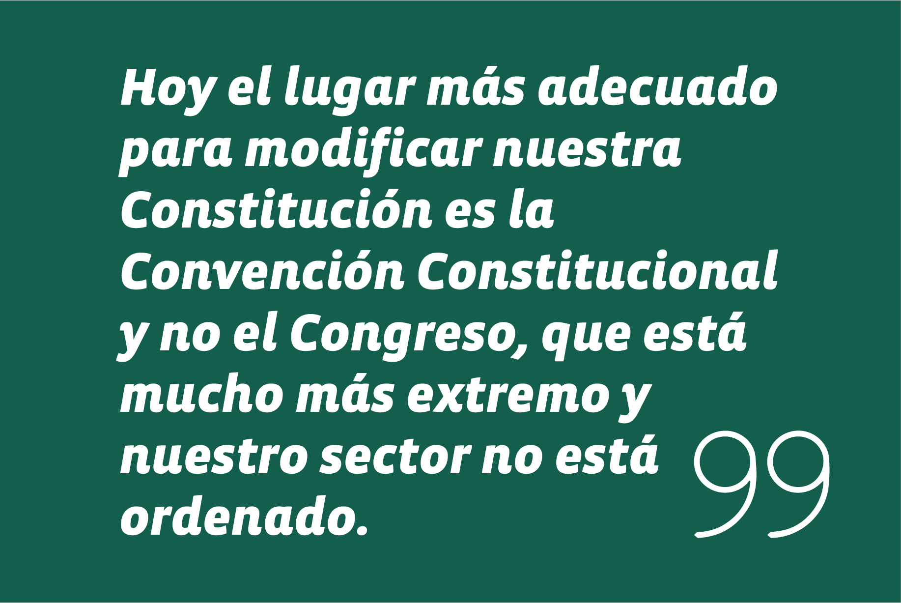 En entrevista en El Mercurio