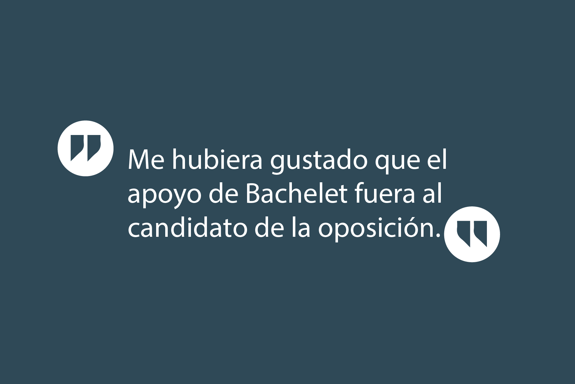 Sobre apoyo de Michelle Bachelet a Paula Narváez, en entrevista en Reportaje, de El Mercurio