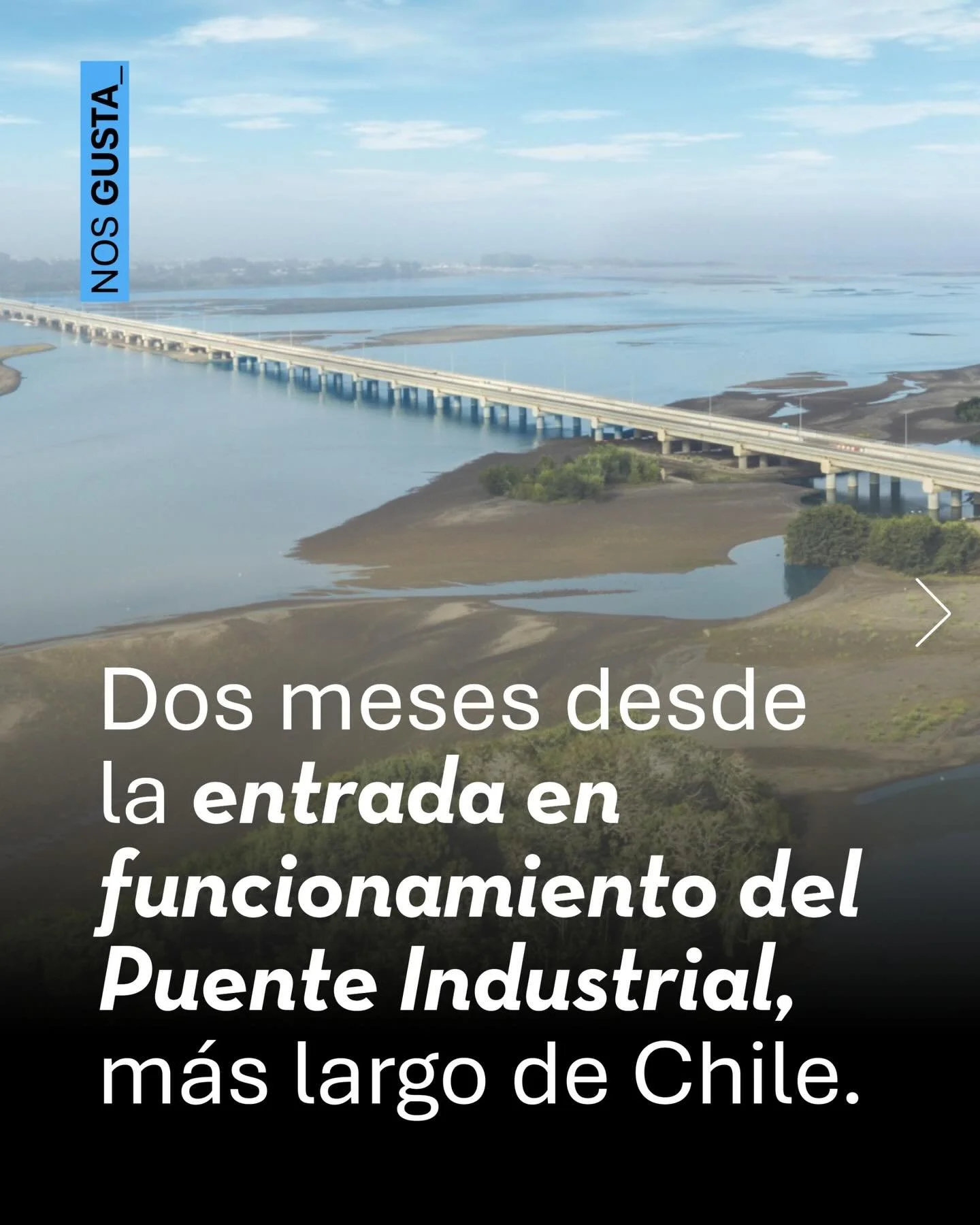 El Puente Industrial del Biob&iacute;o ya est&aacute; cambiando la forma en que la regi&oacute;n se mueve. 🌉

Se cumplen dos meses de la entrada en funcionamiento del puente m&aacute;s largo de Chile, un periodo en el que no solo conect&oacute; San 