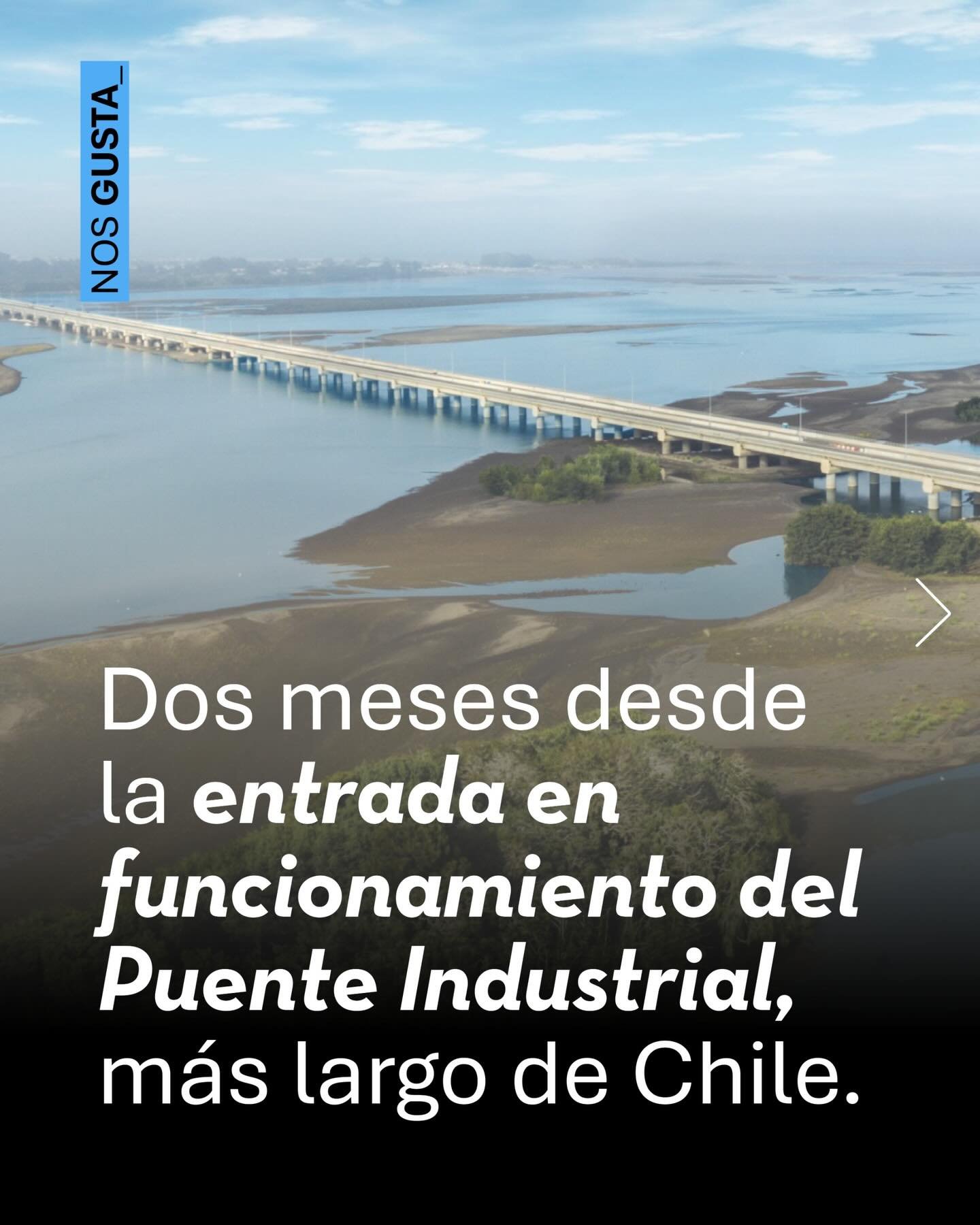 El Puente Industrial del Biob&iacute;o ya est&aacute; cambiando la forma en que la regi&oacute;n se mueve. 🌉

Se cumplen dos meses de la entrada en funcionamiento del puente m&aacute;s largo de Chile, un periodo en el que no solo conect&oacute; San 