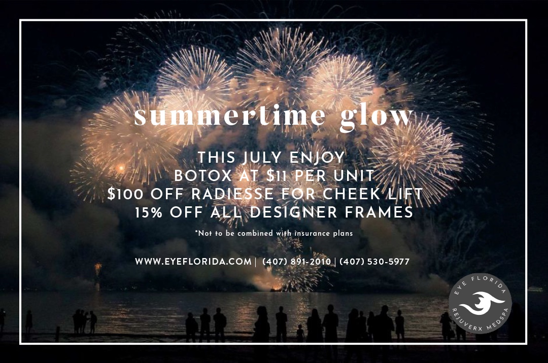 Need a lift? Get a liquid cheek lift with Radiesse Dermal Filler with our $100 off per syringe July special. Call & book your appointment today! 407-891-2010 or e-mail appt request to info@eyeflorida.com.