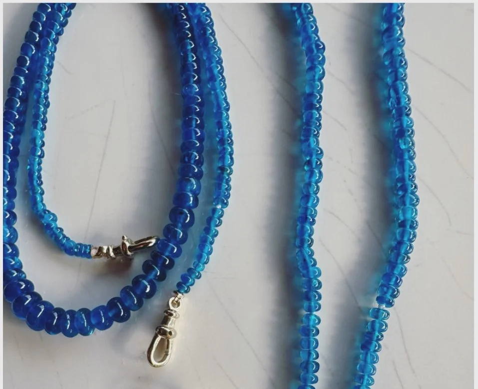 14k Blue Apatite Strand + Lion Connector — Aj Made Jewelry