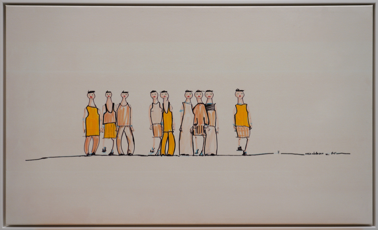 “Sunday Gathering” - Mix Media on canvas. 116 x 70 cm