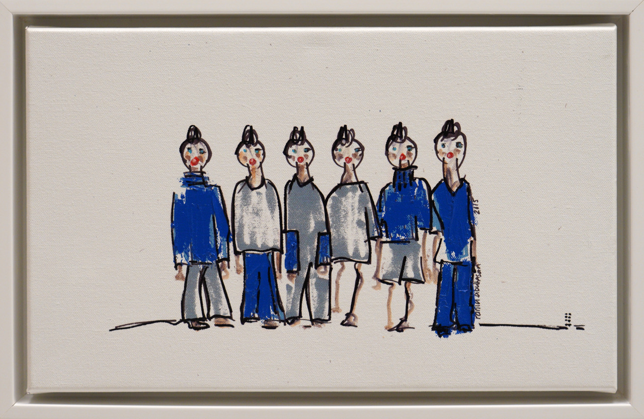 “Monday Gathering” - Mix Media on canvas. 45 x 27 cm
