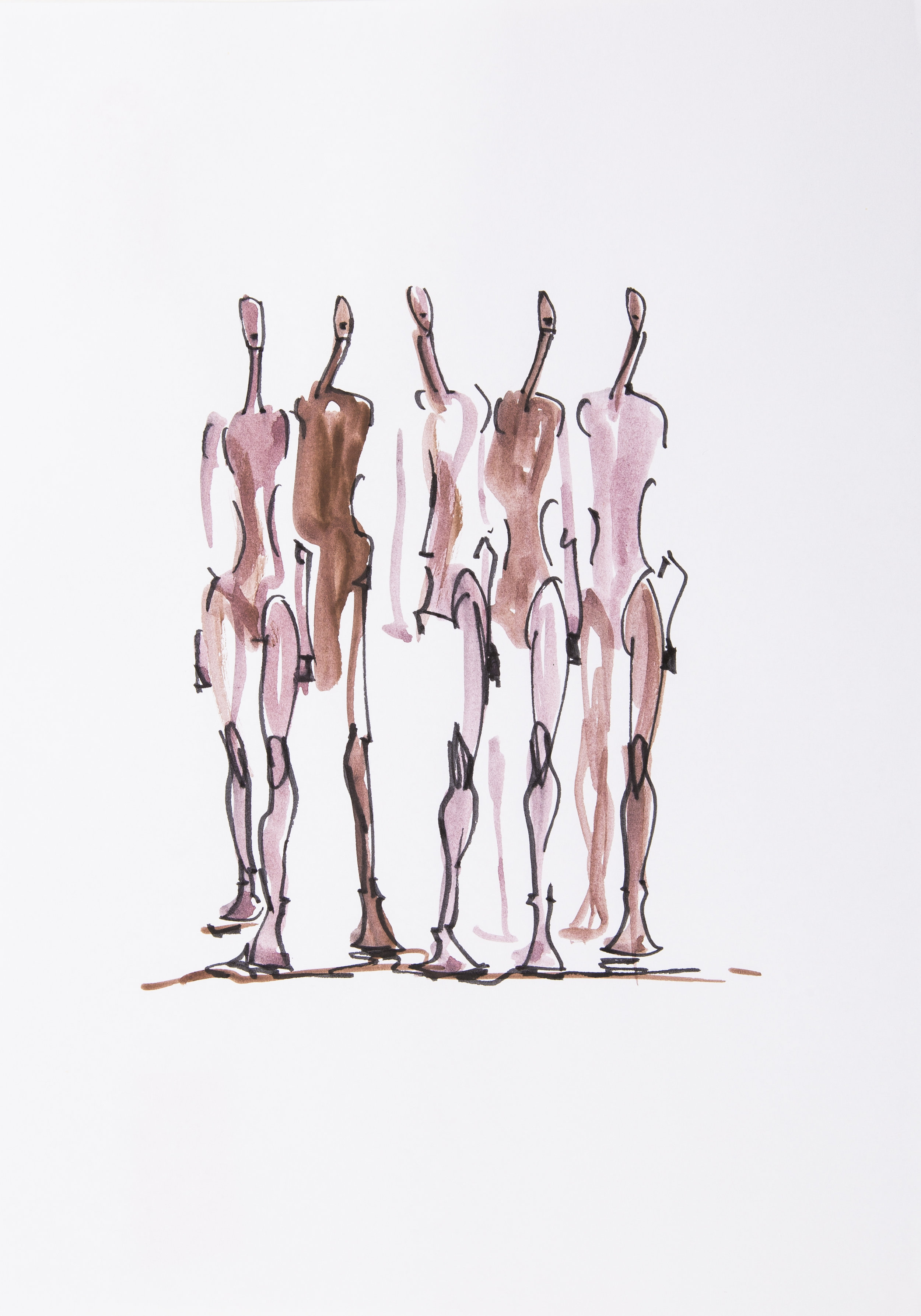    “Human Body Four”    -  Mix media on paper. 12 x 16 cm 