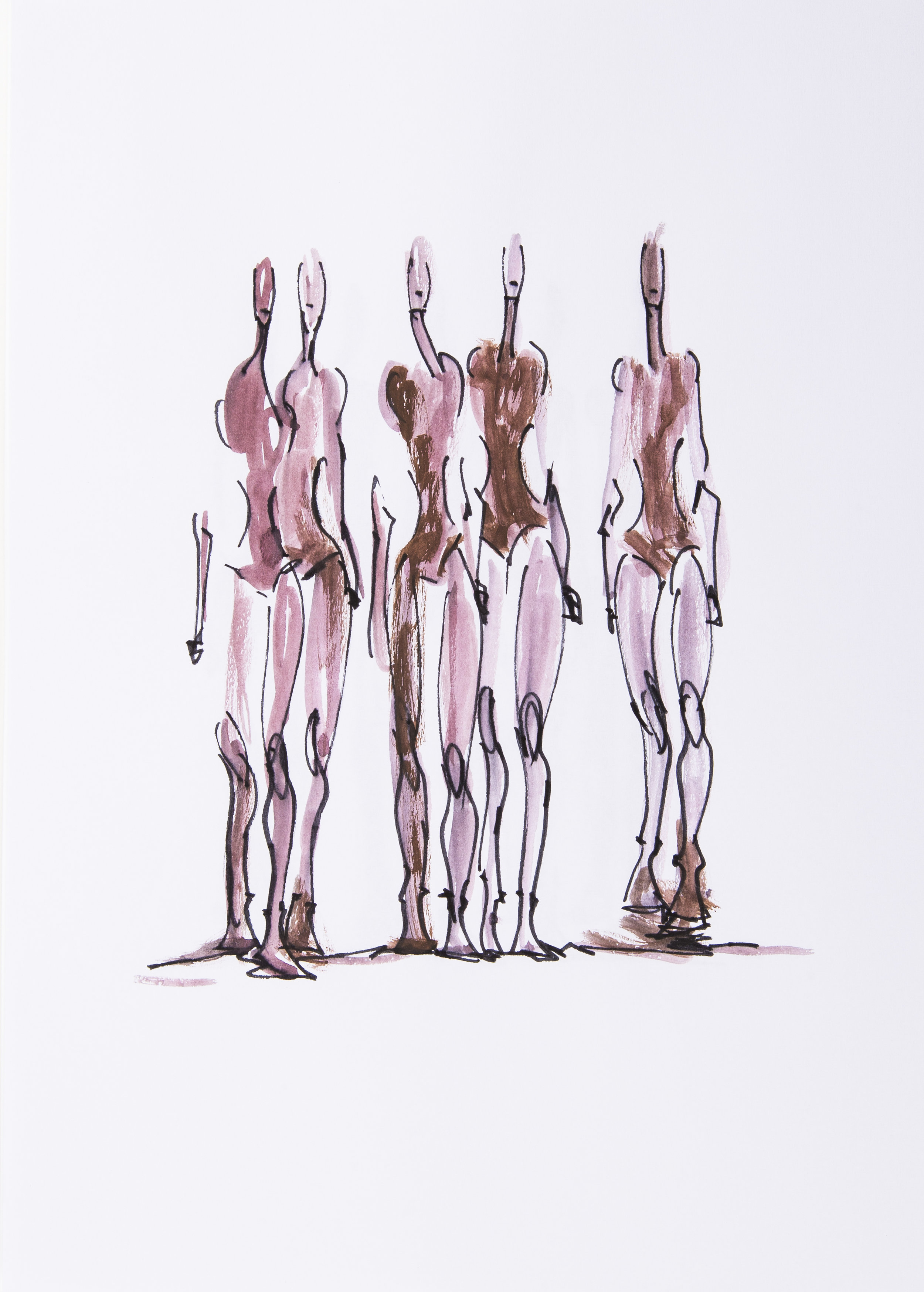    “Human Body Five”    -  Mix media on paper. 12 x 16 cm 