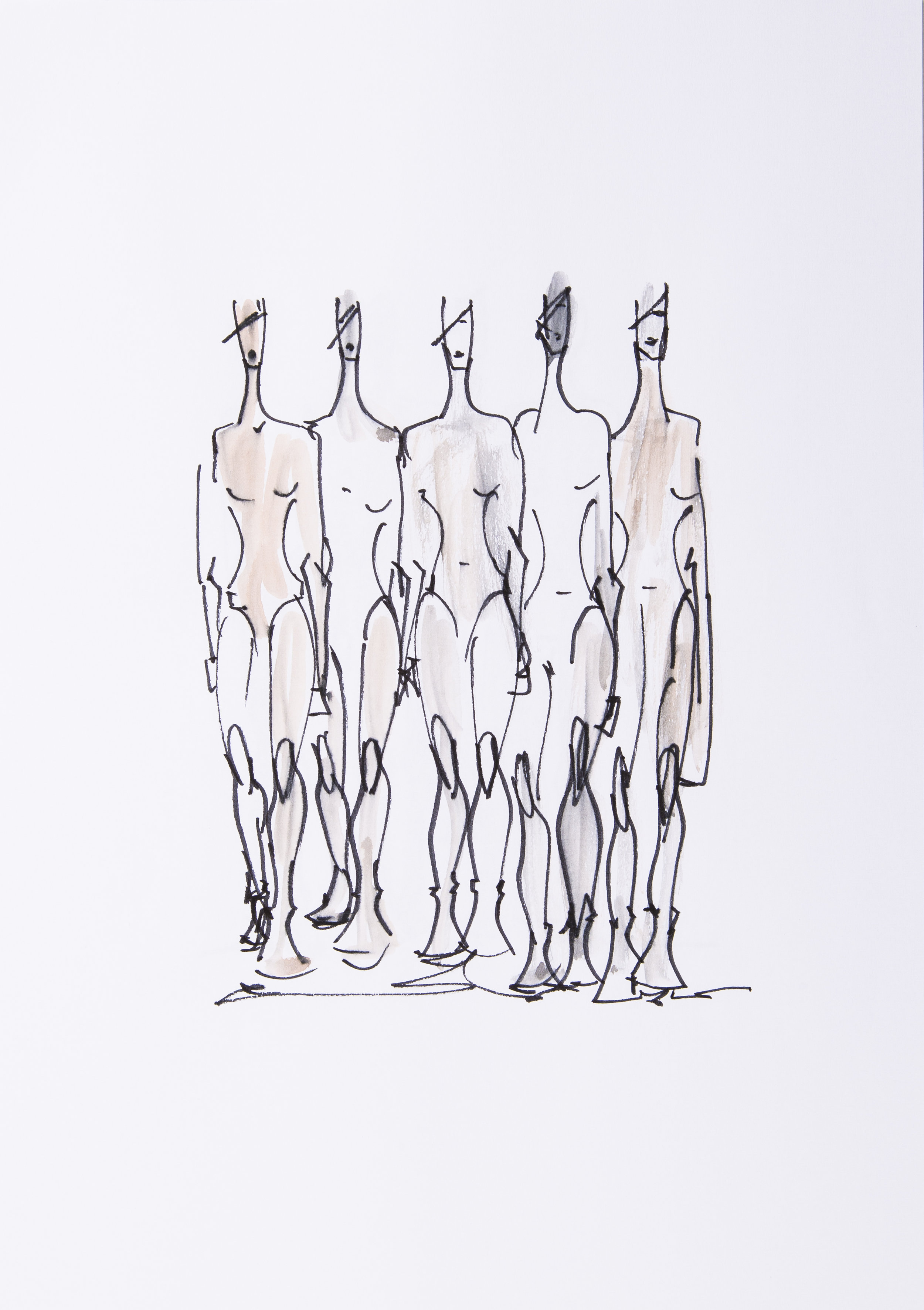    “Human Body Three”    -  Mix media on paper. 12 x 16 cm 
