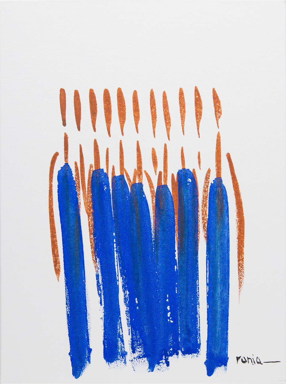    “Royal Blue”    -  Mix media (acrylice and gouache) on canvas. 26 x 34 cm 