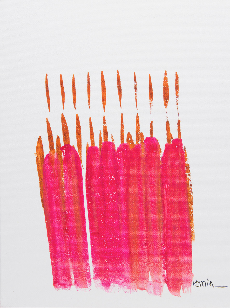    “Fuchsia”    -  Mix media (acrylice and gouache) on canvas. 26 x 34 cm   