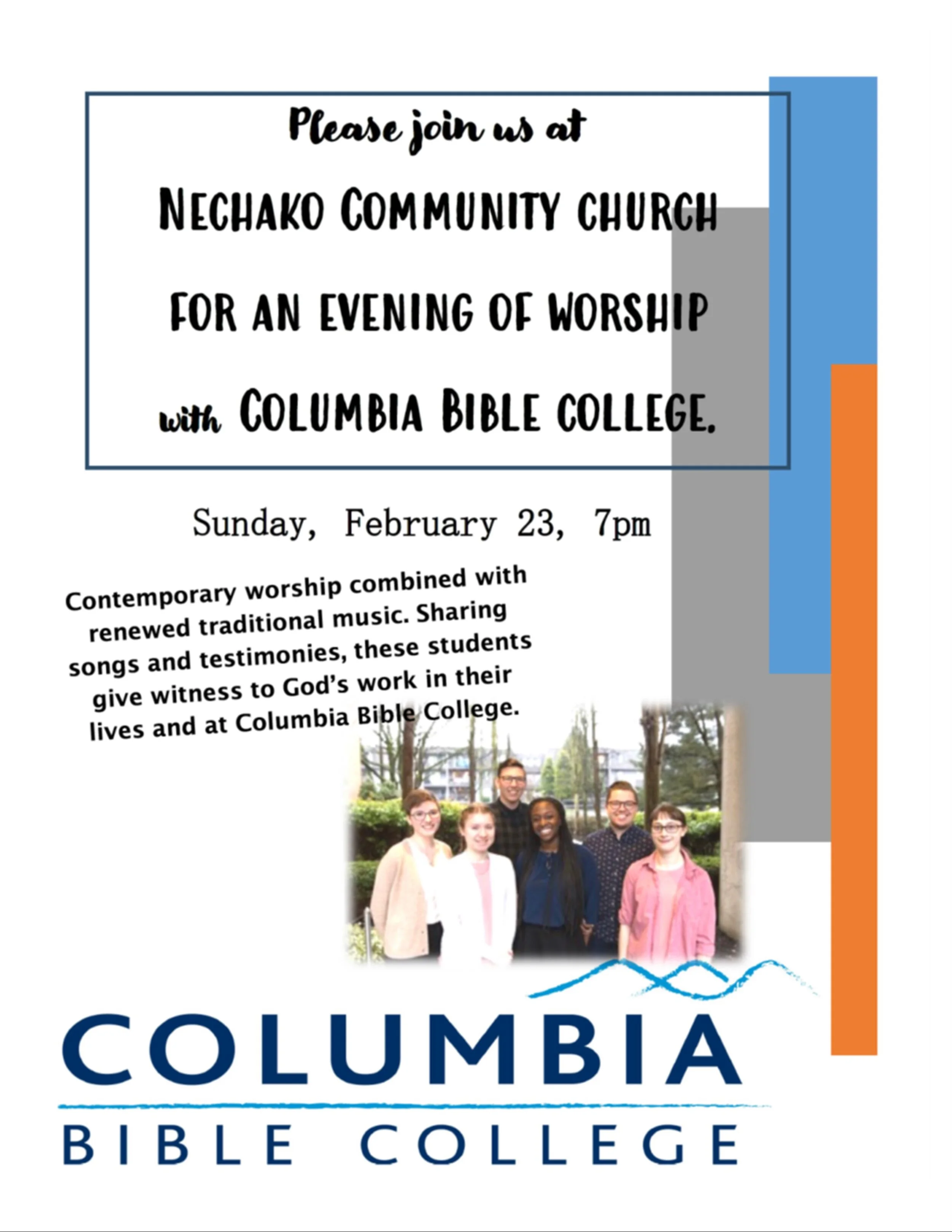 Evening with Columbia Bible College