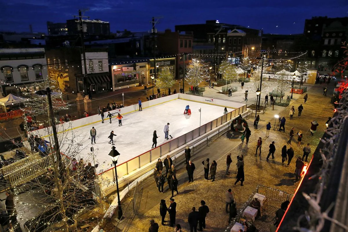 Richmond’s 17th Street Farmers Market and its ice rink.
