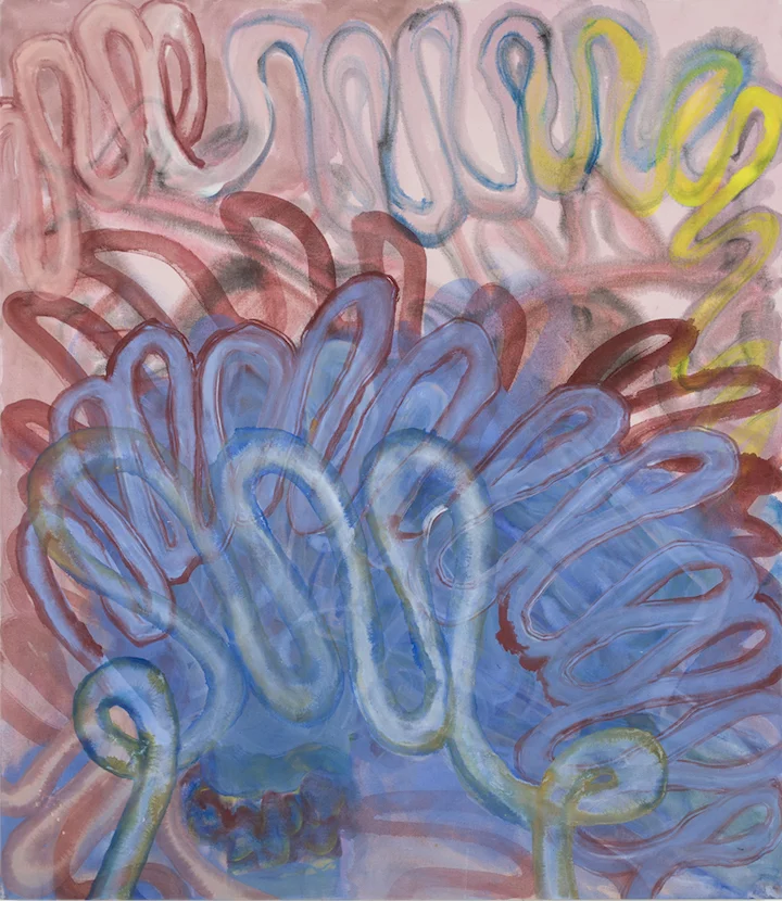 South-West Angled Noodles 150x170 cm Aquarelle, gouache and acrylic on cotton canvas 2015