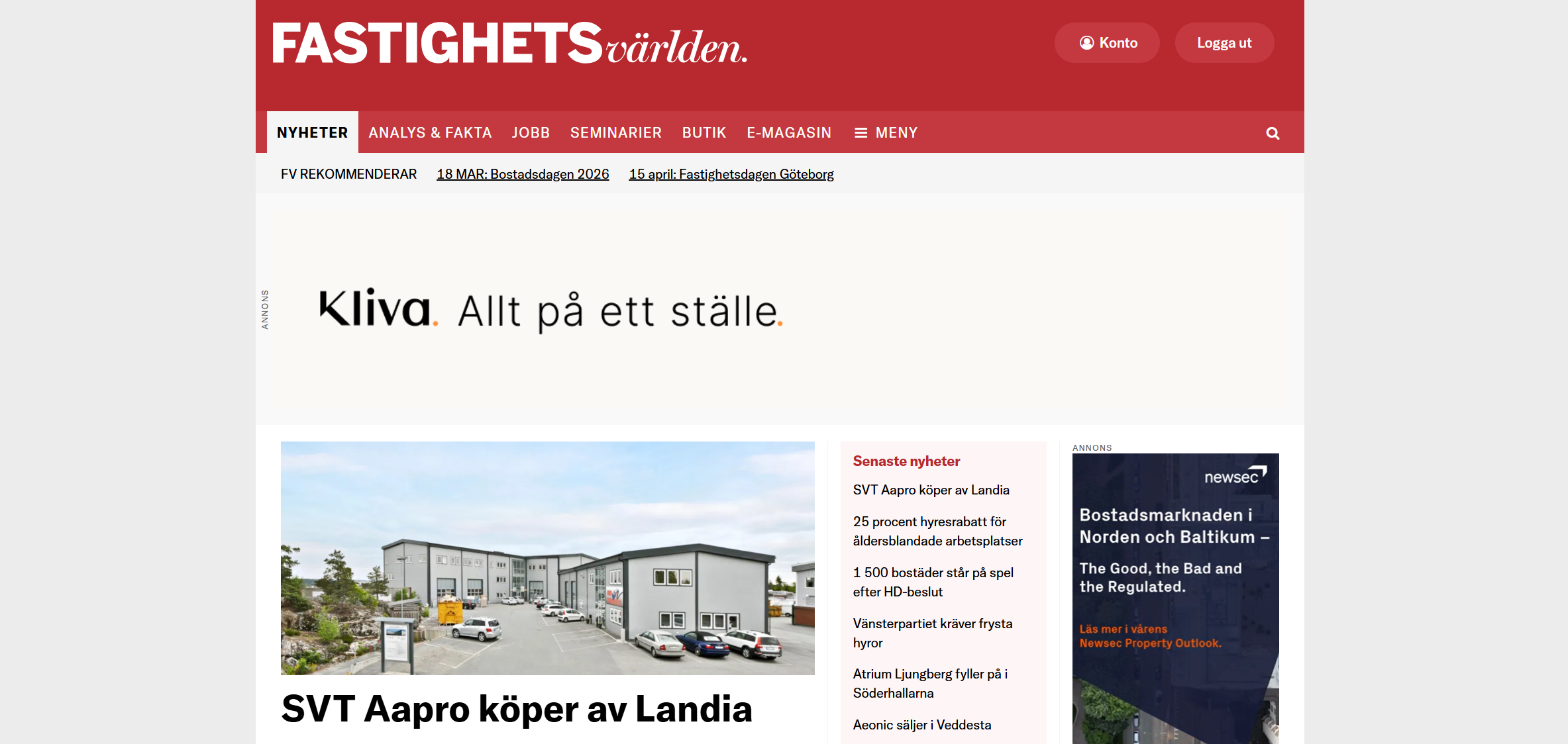 SVT Aapro köper av Landia