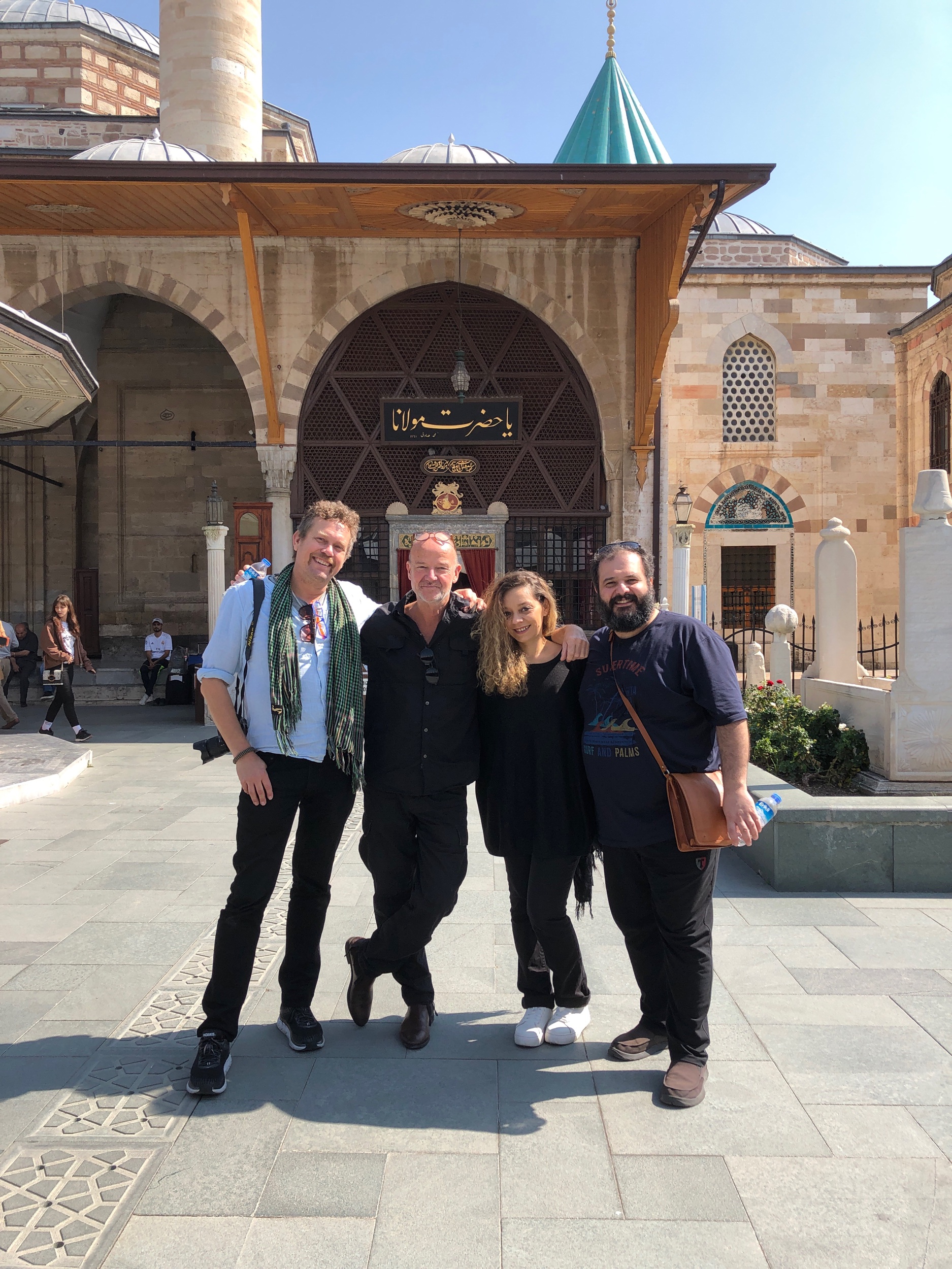 Siwan in front of Rumi’s mausoleum. Pedram Khavarzamini, Mona Boutchebak, Jon Balke, Helge Norbakken. Derya Turkan was occupied at this moment