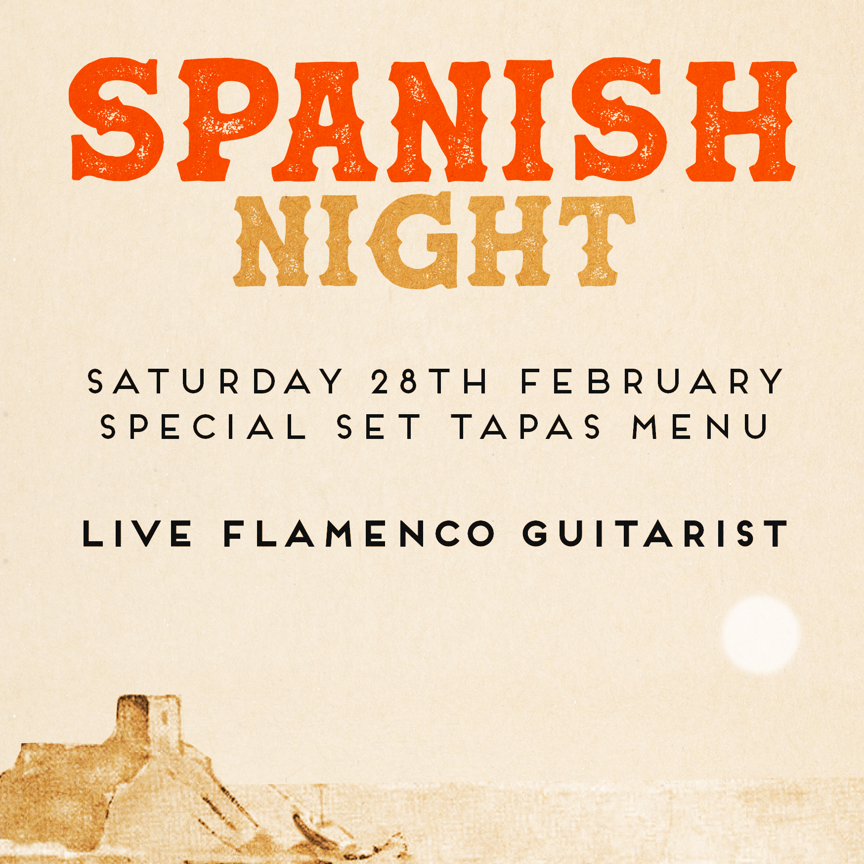 Spanish Night - Set Tapas Menu &amp; Flamenco Guitarist