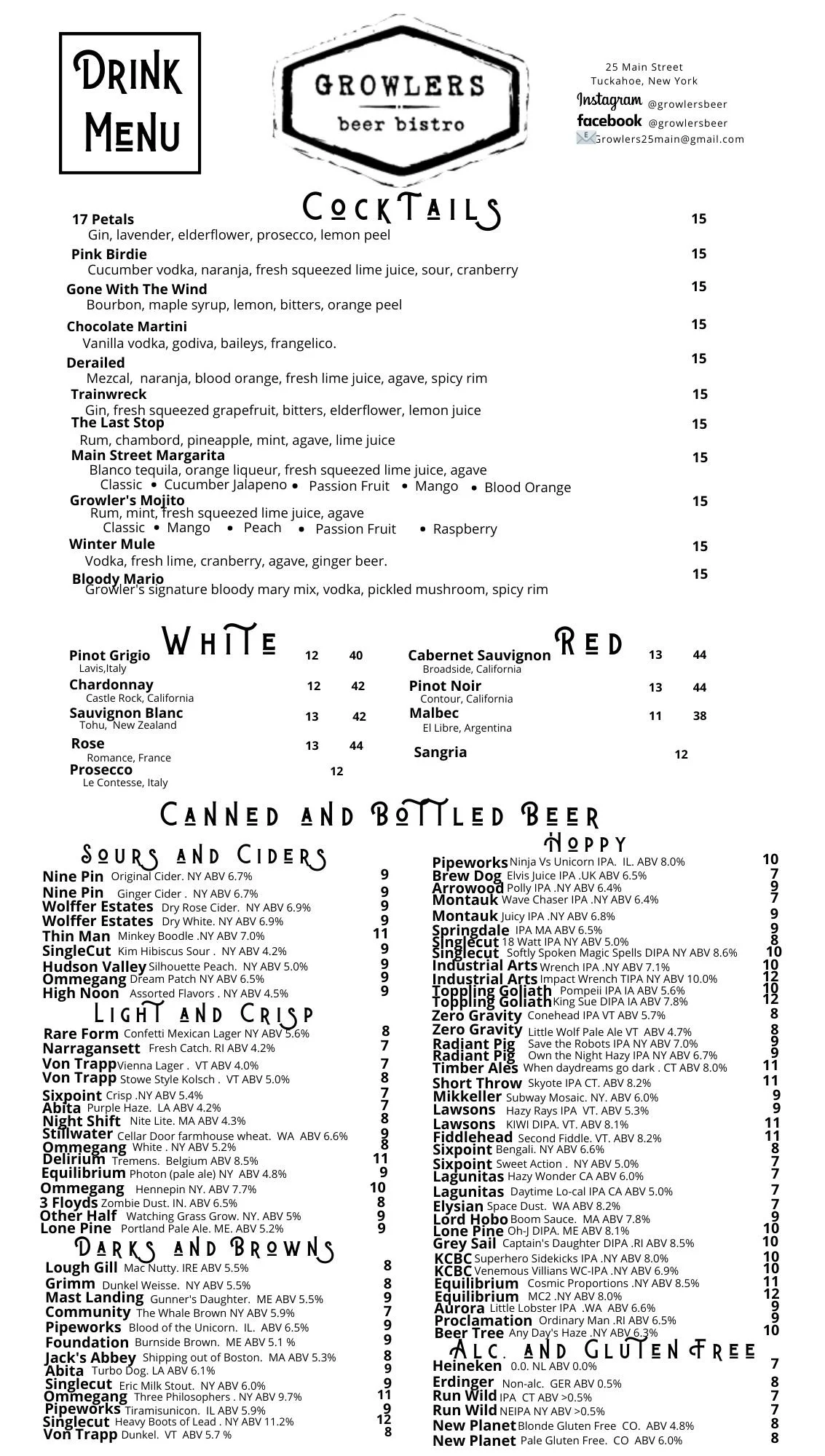 Growlers Beer Bistro