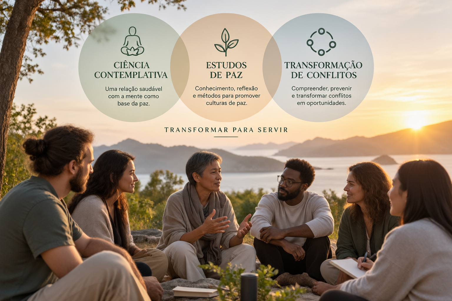 Três campos: Ciência Contemplativa, Estudos de Paz e Transformação de Conflitos