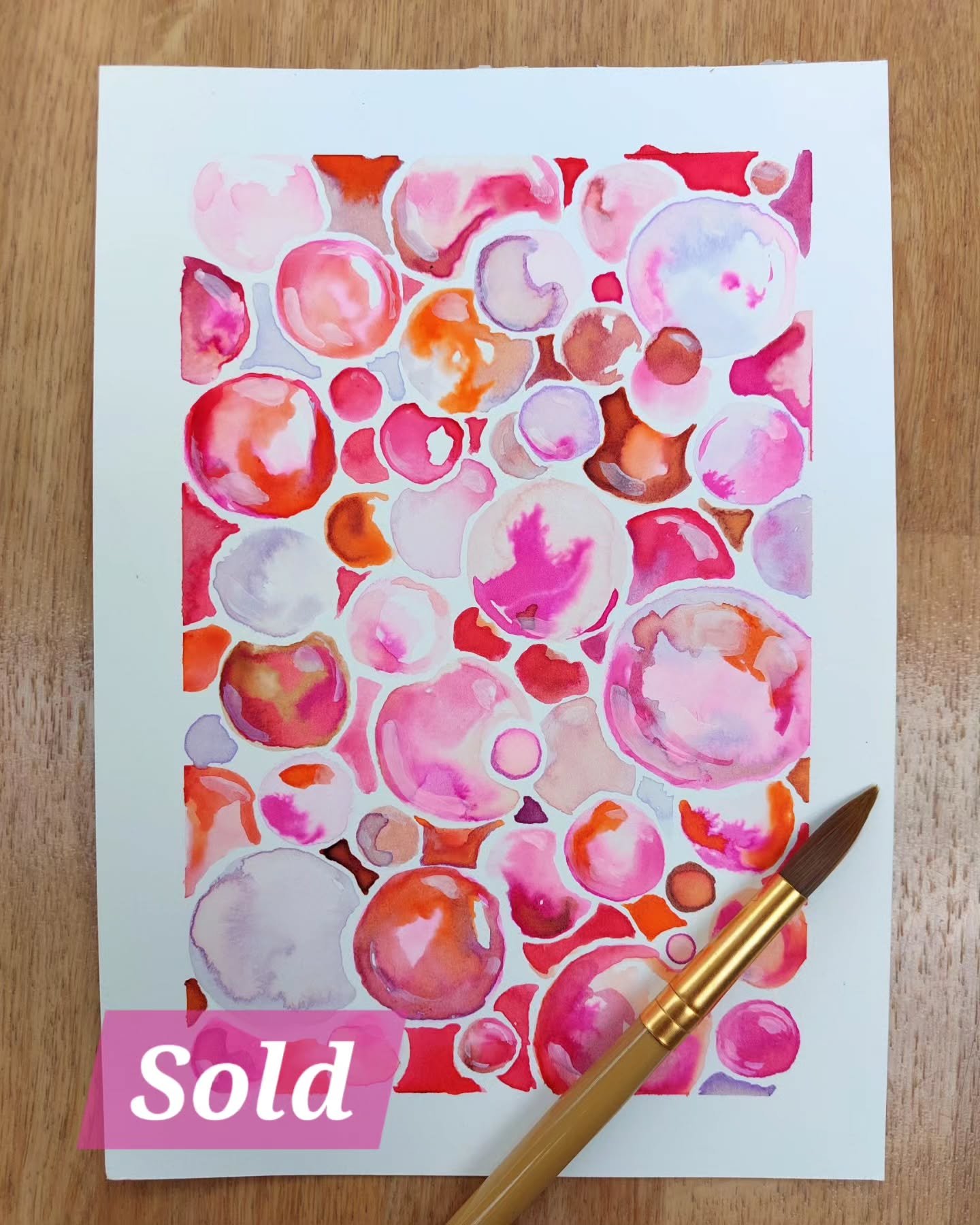 SOLD

Queef
Watercolour on paper
2023

As featured in @little.livingroom &quot;period&quot; issue.

I was musing on womanhood with my paintbrush in hand and started painting bubbles without really knowing why. Then the title of this piece presented i