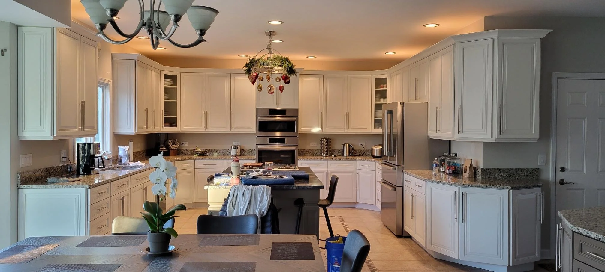 Kitchen Refacing, Large handles, cabinets, kitchen remodel