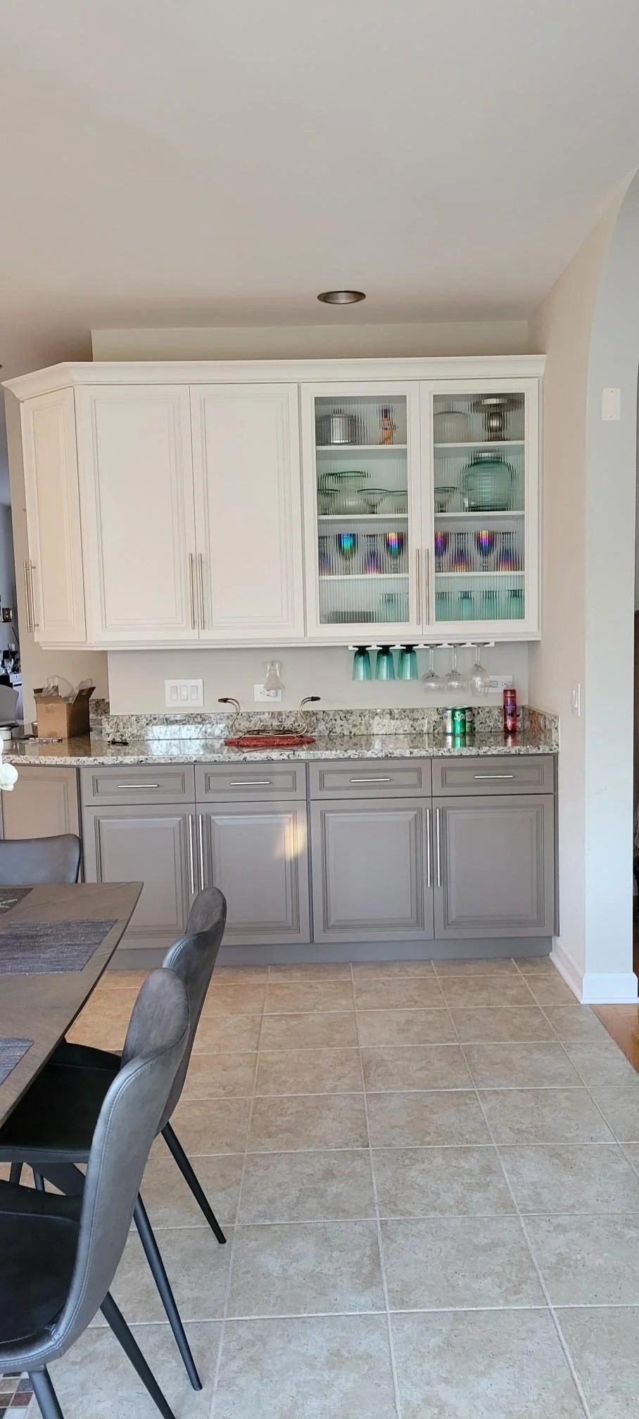kitchen cabinet refinishing refacing glass doors large handles