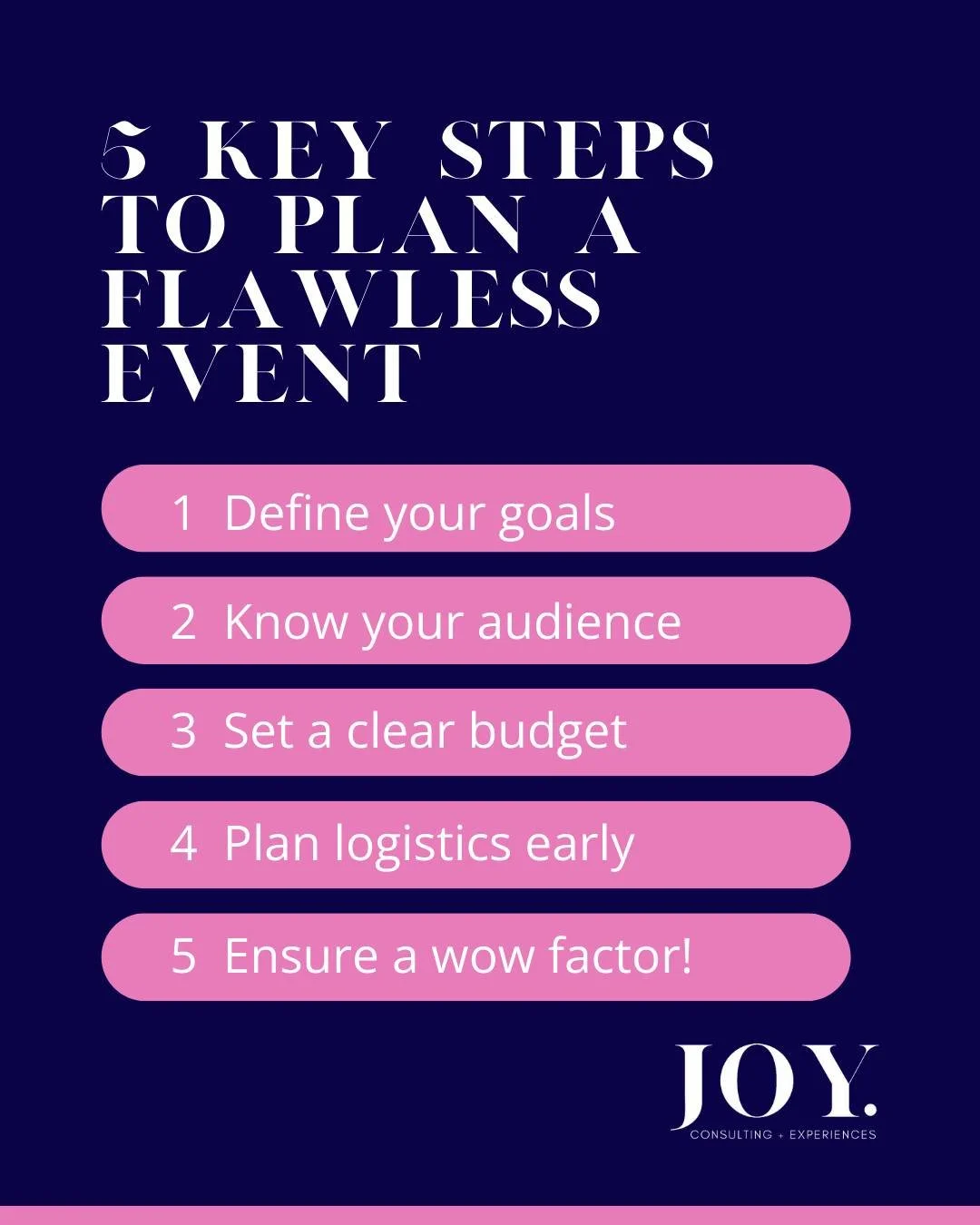 Ever wondered what separates a good event from one that everyone remembers? ✨

The secret isn&rsquo;t in the budget or the guest list, it&rsquo;s in the planning💡

I&rsquo;m sharing 5 key steps to plan a flawless event so you can stay calm, confiden