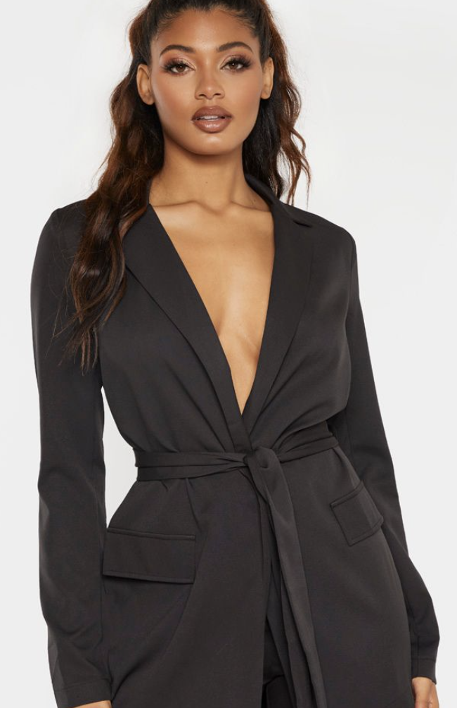 Tied Waist Suit Jacket