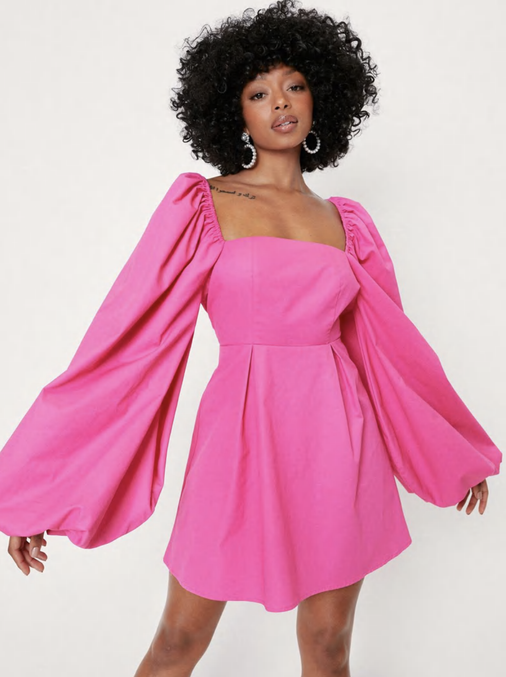 Extreme Puff Sleeve Mini Dress