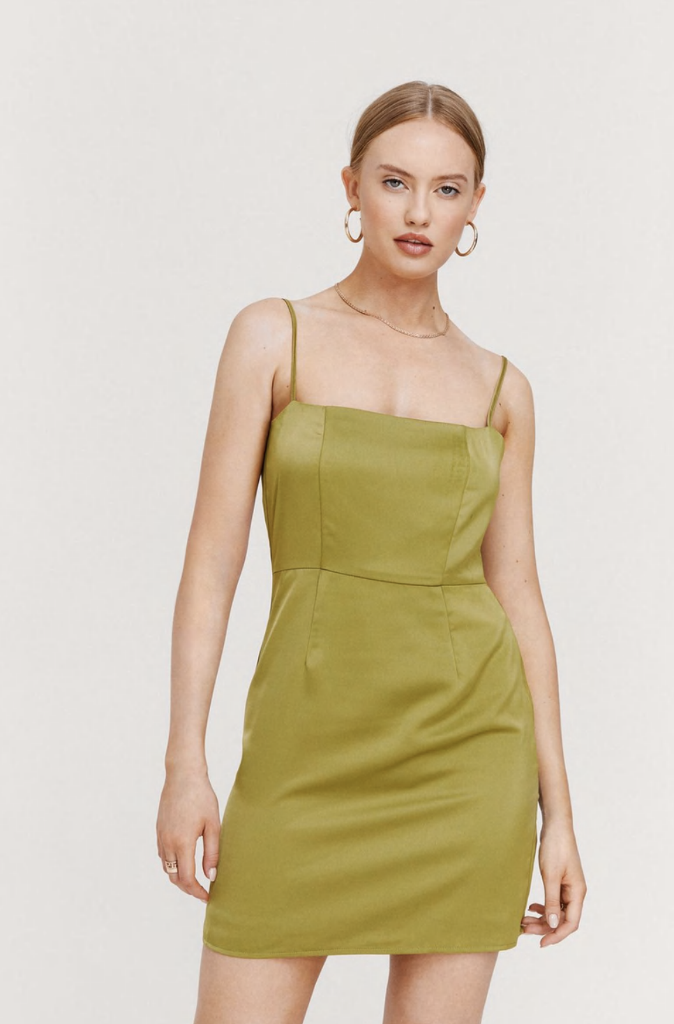 Satin Square Neck Mini Dress