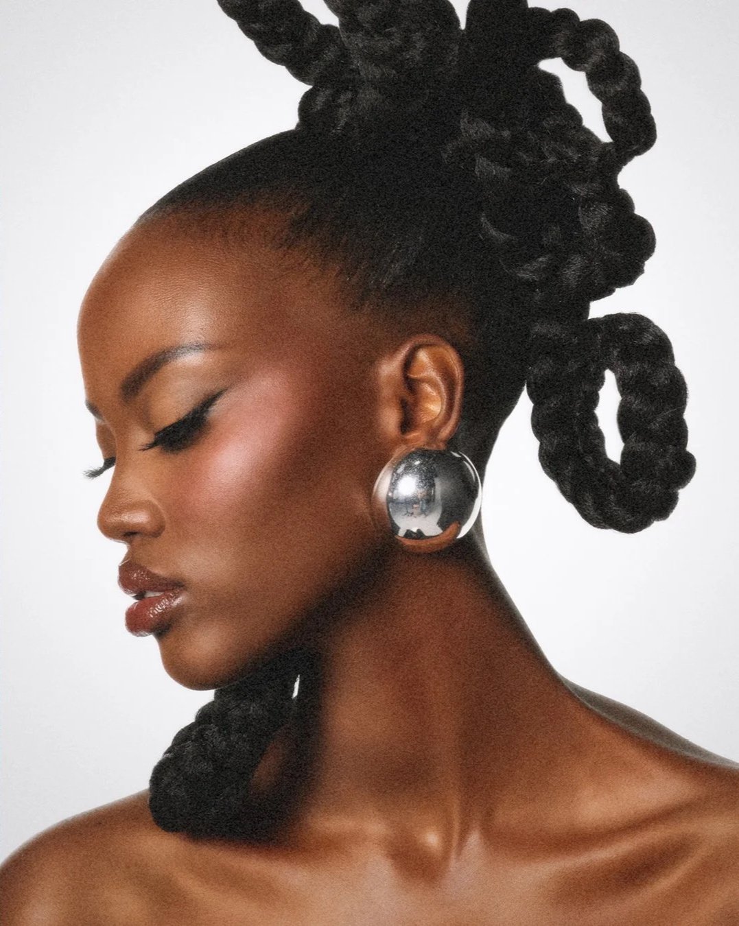 Catie Menke Wilson's beauty photography of model with loop braids