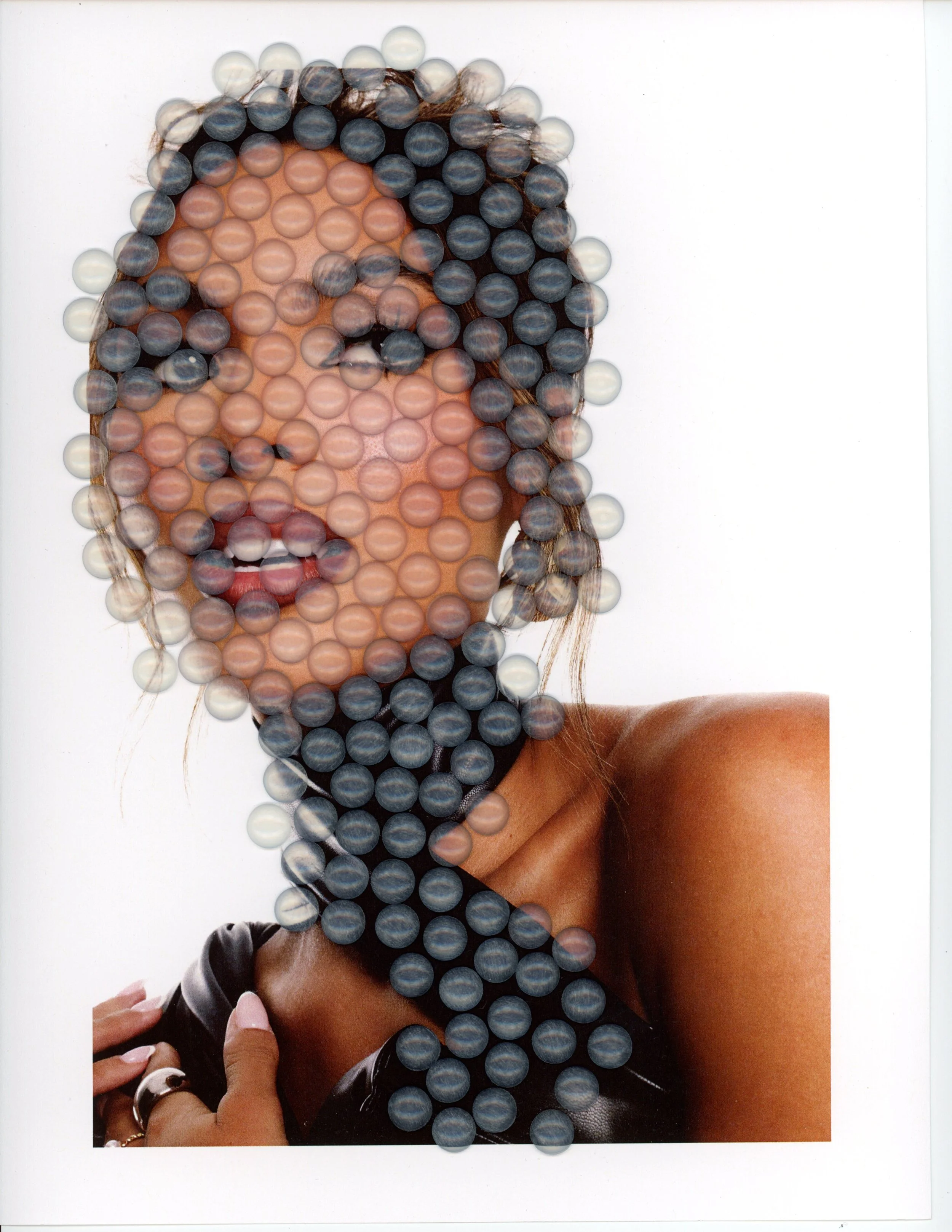 Mixed media artwork crafted with clear dots by Catie Menke Wilson