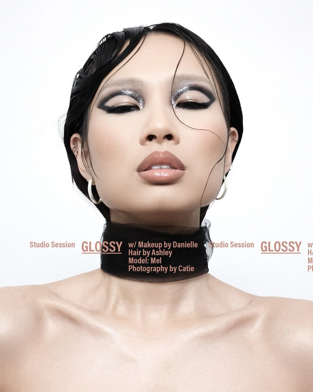 Graphic design of Glossy studio session with photography by Catie Menke Wilson