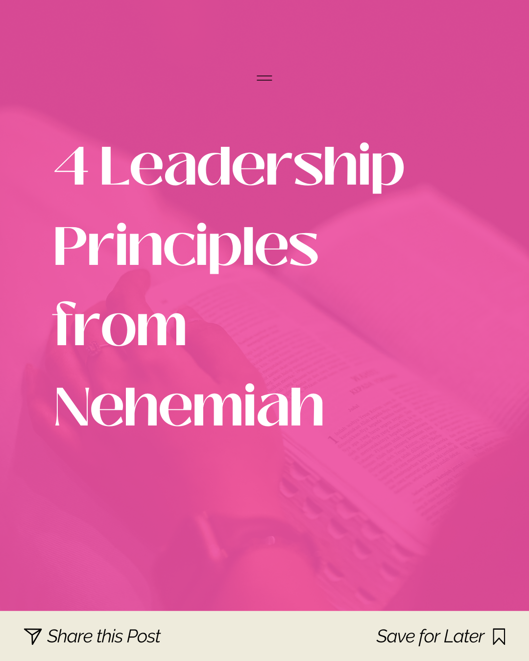 4 Leadership Principles from Nehemiah