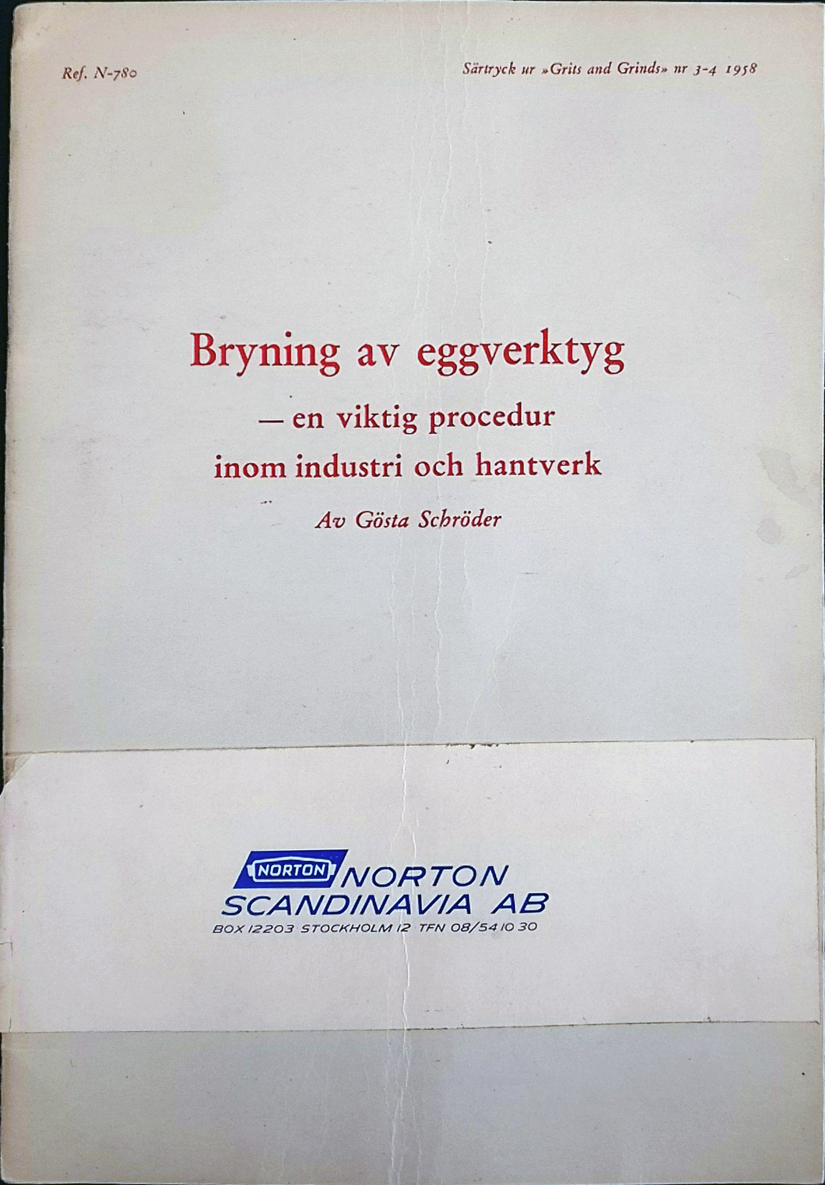 Katalog från Norton - bryning av eggverktyg