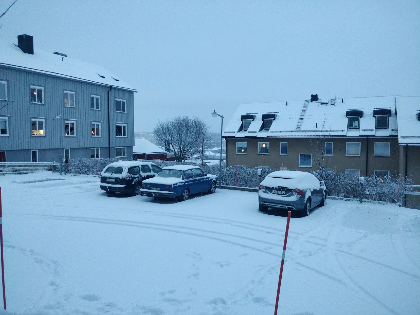 Snö! Kom ännu mer under dagen.