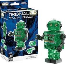 3-D Crystal Tin Robot Green