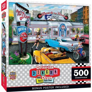 Masterpieces Jigsaw 500 Cars: Rock & Rolla Diner