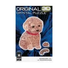 3-D Crystal Poodle Puppy Red