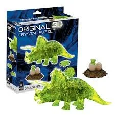3-D Crystal Triceratops & Baby