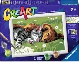 Paint By Number Cat & Dog Sleep