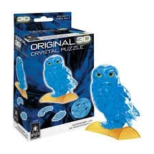 3-D Crystal Owl Blue