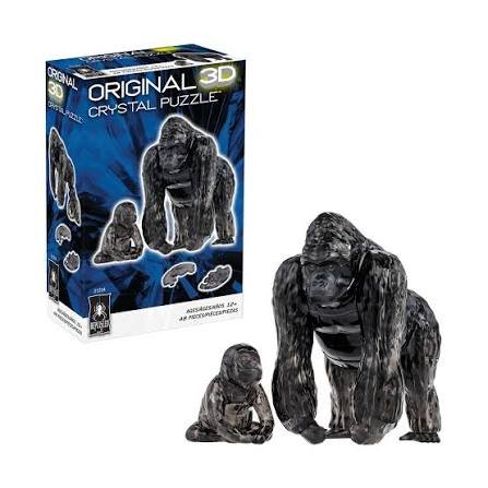 3-D Crystal Gorilla & Baby
