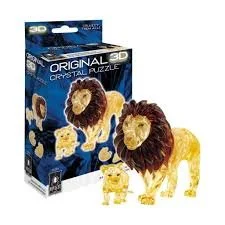 3-D Crystal Lion & Baby